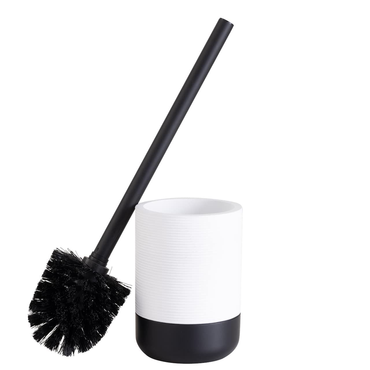 Bath Bliss Black & White Toilet Brush & Holder Set